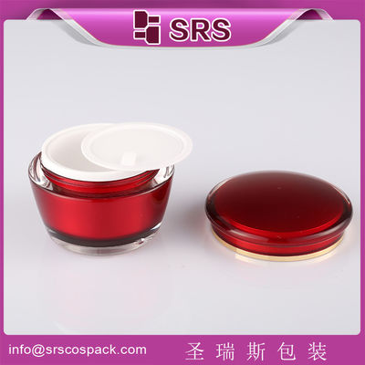 Buy red color J035 15g 30g 50g cosmetic jar plastic online manufacture