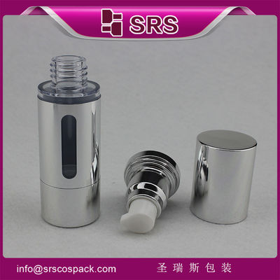 Buy metalized silver A027 15ml 30m l50ml airless pump plastic bottle online manufacture