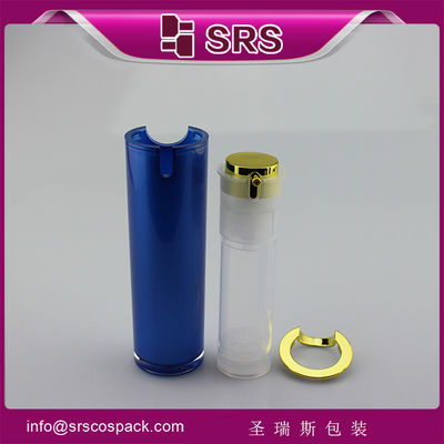 Buy blue painting color airless bottle for lotion,luxury airless pump bottle online manufacture