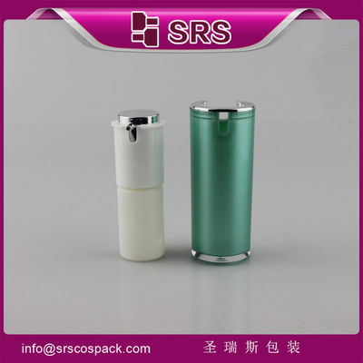 Buy A021 15ml 30ml 50ml painting green color airless pump bottle,manufacturing cream bottle online manufacture