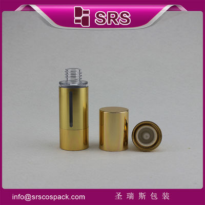 Buy silver and golden luxury airless cosmetic serum bottle manufacturer online manufacture