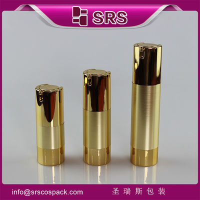 Buy TA021 metalized gold color shoulder and base airless bottle for skin care cream online manufacture