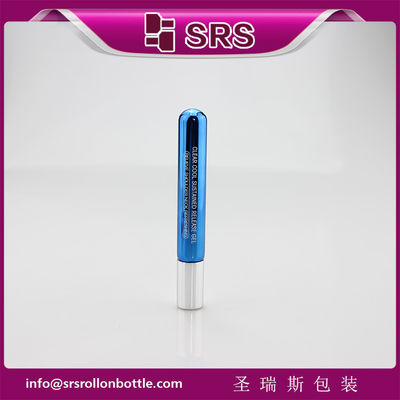 Buy 10ml metalized blue color glass roll on bottle with metal ball and silver aluminum cap for eye serum,essential oil online manufacture