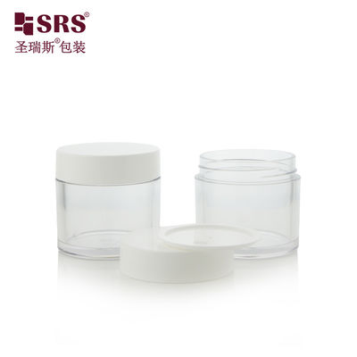 Buy 15g 30g 50g 70g 80g 100g Round Shape Custom Color Facial Cream Jars PET Jar With Plastic Lid online manufacture