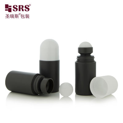 Buy 60ml Empty Cosmetic Packaging PP No Leakage Round Gel Bottle Deodorant With Roll On Ball online manufacture
