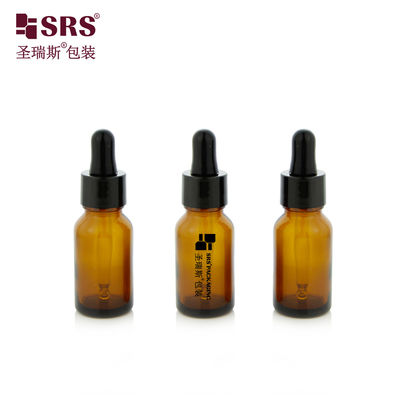 Buy 15ml 0.5 oz Empty Amber Color Round Thick Wall Mold Essential Oil Glass Bottle Dropper online manufacture