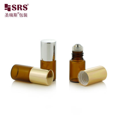 Buy 2ml Capacity Amber Cylindrical Glass Roller Perfume Bottle with Stock Samples No Leakage online manufacture