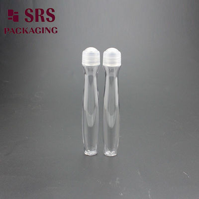 Buy SRS8447-15ML transparent PETG radian shape roll on metal ball empty for eye serum online manufacture