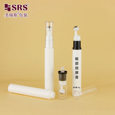 Buy A0031 5ml 10ml 12ml 15ml AS PP Airless Empty Pump Pressing Roller Ball Bottle For Cosmetic Eye Gel Massage Serum Applicator online manufacture
