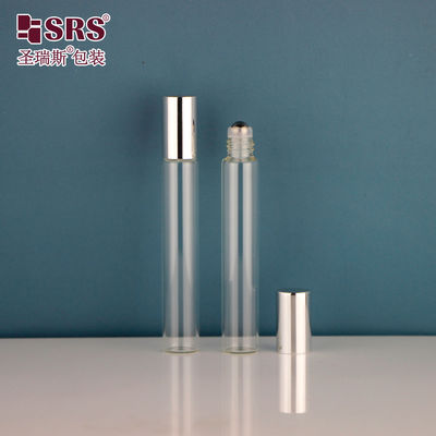 Buy 15mm diameter tube  tube glass 10ml stainless steel roller ball roll on bottle with shiny metal aluminium cap for essential oils empty perfumes packaging online manufacture