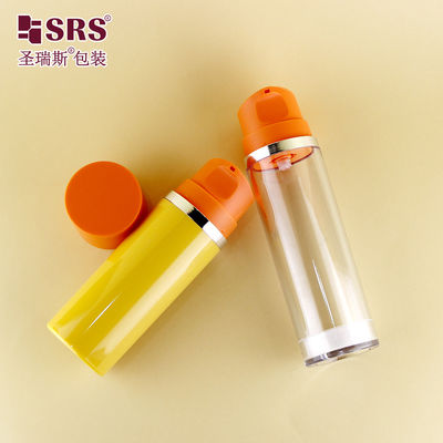 Buy A0215 Snap On Style Plastic Round Facial Serum Bottle AS Vacuum Bottle Empty Skincare Gel Packaging Airless online manufacture