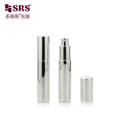 Buy BLPA 10ML Shiny Silver Empty Round Glass With Metalized Decoration Spray Pump Bottle For Fragrance online manufacture