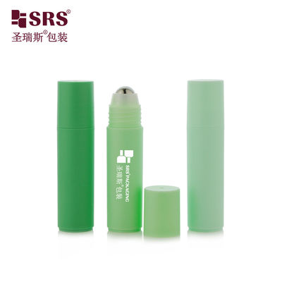 Buy RPPF 20ml Flat Plastic Matte Finished Surface PP PCR Injection Custom Color Green Roll On Bottle For Antiperspirant Gel online manufacture