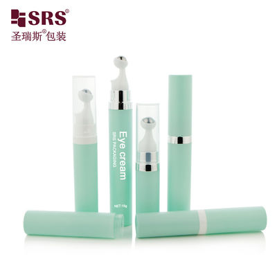 Buy A0035 7.5ml 10ml 15ml Round Airless Press Style Plastic PP PCR Eye Serum Roller Massage Steel Ball Bottle online manufacture