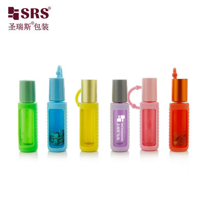 Buy BLPM-10ML Luxury Empty Clear Glass Roll On Essential Oil Bottle Packaging With Silicone Cover online manufacture
