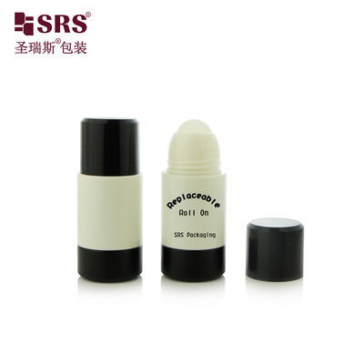 Buy RPPE 50ml 75ml Replaceable Injection Customized Cream-Colored Plastic Mono PP PCR Roll On Bottle  For Deodorant Gel online manufacture