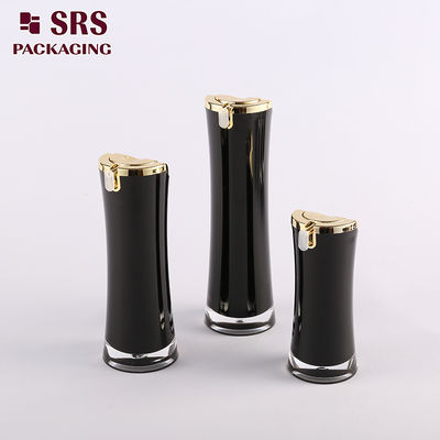 Buy L092 Chinese cosmetic psckaging manufacturer special shape black skincare bottles acrylic Bottle online manufacture