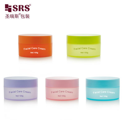 Buy SRSQ 100g PP PCR Injection Custom Color Matte In Mold Plastic Cream Jar Container For Facial Cream online manufacture