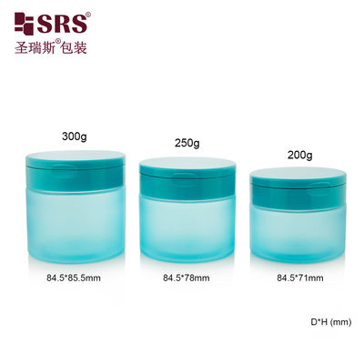 Buy PET007 200g 250g 300g Plastic PET Cream Jar With Flip Cap For Body Scrub Toner Pads Wirh Spoon online manufacture