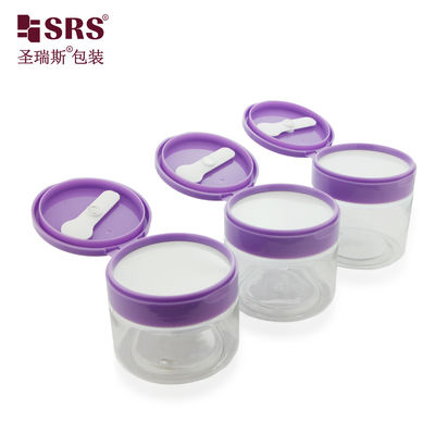 Buy PET007 200g 250g 300g Injection Color Plastic PET Cream Jar With Flip Cap Tweezer Spoon online manufacture