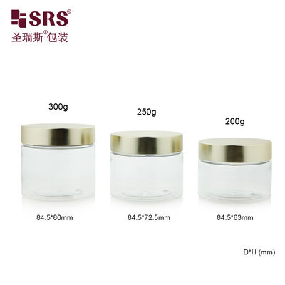 Buy PET008 200g 250g 300g Plastic Inject-Blow PET Jar With Screw Cap For Body Scrub Hair Masks Cream online manufacture