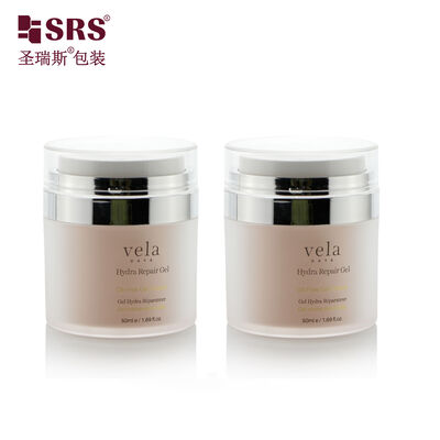 Buy A100-1 15ml 30ml 50ml Acrylic Airless Jar Container Replaceable Facial Cream Jars Painted Color Logo Printing online manufacture