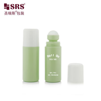 Buy RPPC 75ML PP PCR Recycled Eco Friendly Deodorant Gel Roller Bottle With Glossy Flat Cap online manufacture