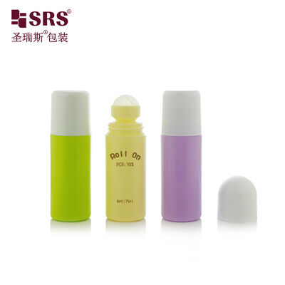 Buy 75ml PP PCR Roll On Bottle Recycled Plastic for Deodorant Body Massage Oil Packaging online manufacture