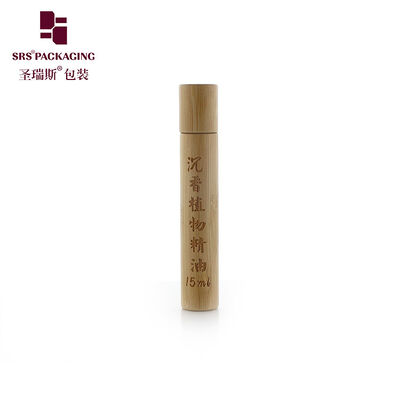 Buy 15ml Natural Bamboo Cover Roll‑on Bottle Glass Inner Vial Empty Cosmetic Packaging For Essential Oil Fragrance Massage Oil online manufacture