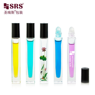 Buy 10ml Rectangular Glass Roll‑on Bottle Refillable Empty Glass Roller Vial Unique Cosmetic Packaging OEM Supported online manufacture