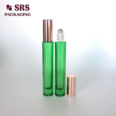Buy 10ml clear green thick wall glass roll on bottle for perfume oil online manufacture