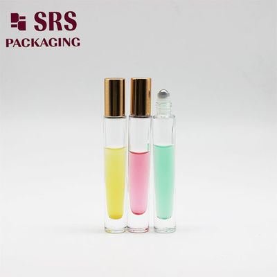 Buy 10ml transparent thick bottom glass roller metal ball bottle for perfume oil online manufacture