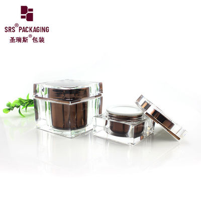 Buy 15g 50g 80g square shape cosmetic acrylic face care fancy cream jar online manufacture