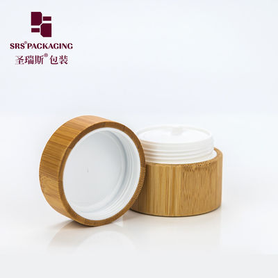Buy luxury organic natural bamboo lid empty cream cosmetic plastic jar 30ml online manufacture