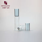 10ml transparent clear empty glass roll on metal ball attar perfume bottle