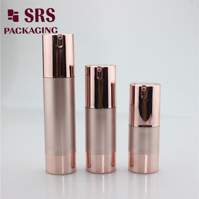 Buy empty custom color rose gold plastic serum bottle airless 30ml online manufacture