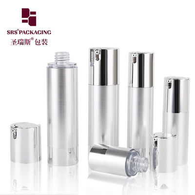 Buy 15ml 30ml 50ml cosmetic custom silver empty airless eye cream bottle online manufacture