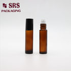 10ml transparent amber brown glass roller ball empty essential oil massage bottle
