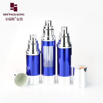 Buy 15ml 30ml 50ml stamping blue plastic face essence lotion  new airless bottle online manufacture