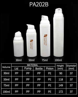 Buy 30ml 50ml 75ml 100ml injection white eco-friendly pp airless pump bottle online manufacture