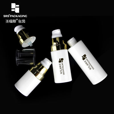 Buy injection white plastic lotion bottle with logo 1oz airless pump bottles online manufacture