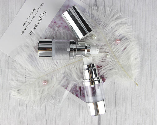 Buy A0230 plastic transparent silver aluminum shoulder cosmetic clear airless pump bottle online manufacture
