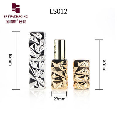 Buy square shape shiny gold luxury high quality lipstick empty tube online manufacture