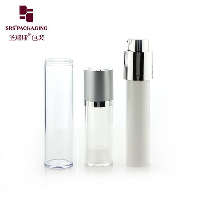 Buy round shape 15ml 30ml 50ml acrylic empty airless lotion pump bottle online manufacture