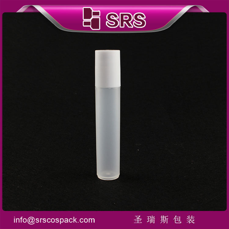 SRS packaging 12ml plastic roller ball bottle with metal ball and eco
