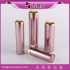 SRS 2015 free samples wholesale plastic cosmetic pink round empty acrylic lotion bottle supplier