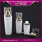 luxury white lotion bottle with golden shoulder ,foam pump bottle supplier