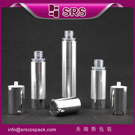 TA021 15ml 30ml 50ml cylinder shape silver airless cosmetic pump bottle supplier