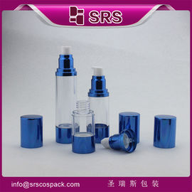 A022 15ml 30ml 50ml blue aluminum airless bottle for cosmetic serum supplier