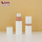 Cute Injection White Glossy Surface Custom Pink Color Plastic Airless Cosmetic Bottle 30ml supplier